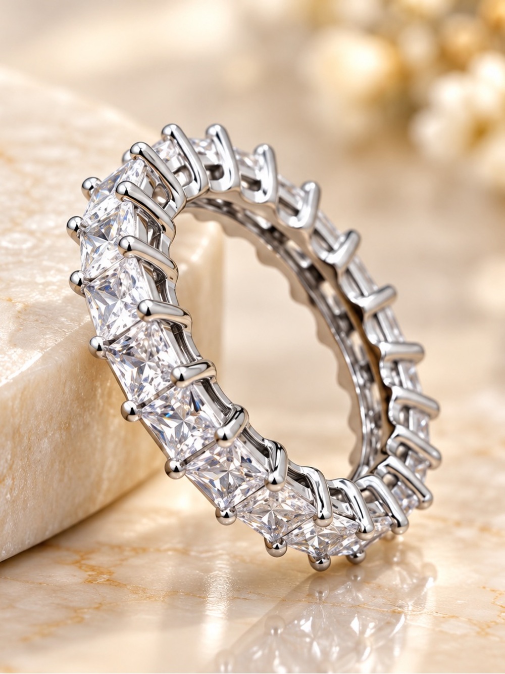 PAVOI Cubic Zirconia Silver Ring New Size 5 New